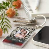 Porte-clés Dentelle noire et damas (Devant droit)