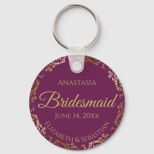 Porte-clés Dentelle or Mariage de la servante cadeau Cassis p (Recto)