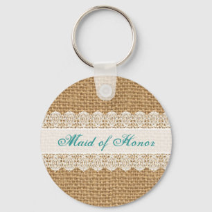 Porte-clés Dentelle sensible de toile de jute - domestique de