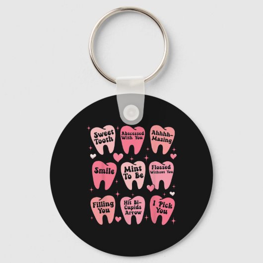 Porte-clés Dentiste dentaire de la Saint-Valentin Dent Teeth  (Recto)