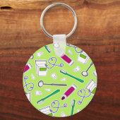 Porte-clés Dentiste mignon / Hygiéniste dentaire Amour vert p (Recto)
