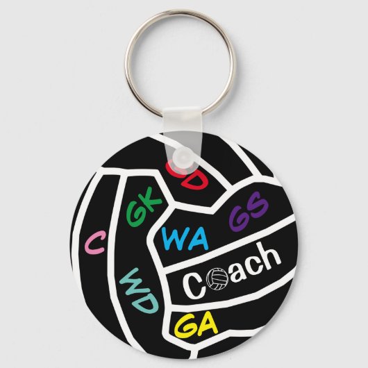 Porte-clés d'entraîneur de netball avec positions  (Recto)