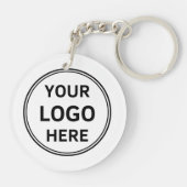 Porte-clés d'entreprise blanc avec logo moderne (Dos)