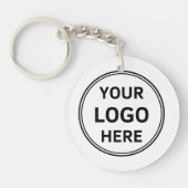 Porte-clés d'entreprise blanc avec logo moderne (Devant)