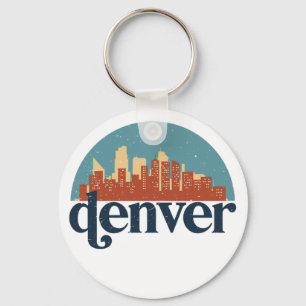 Porte-clés Denver Colorado City Skyline Vintage Cityscape
