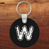 Porte-clés Déplaisant Monogramme blanc sur noir (Recto)