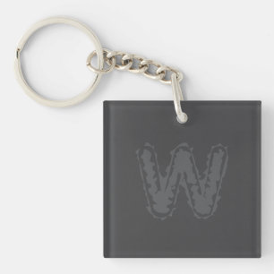 Porte-clés Déplaisant Monogramme Gris sur gris