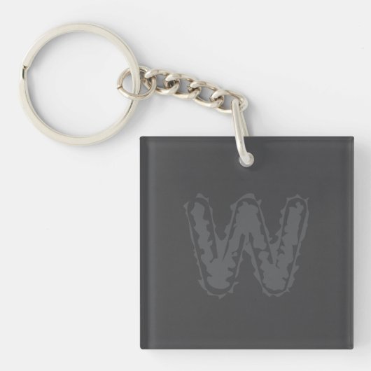 Porte-clés Déplaisant Monogramme Gris sur gris (Devant)