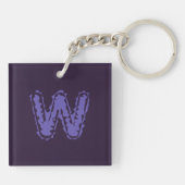 Porte-clés Déplaisant Monogramme violet sur violet (Dos)