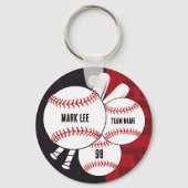 Porte-clés d'équipe sportive de joueur de baseball (Verso)