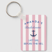 Porte-clés Dernier voilier avant le voile cadeau de témoin de (Recto)