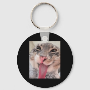 Porte-clés Derpy Tongue Chat Sortir Mème Drôle Weirdcore M'Of
