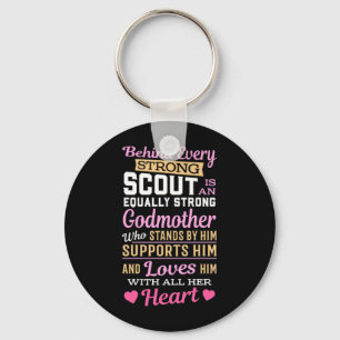 Porte-clés Derrière Le Scout Se Trouve Une Vierge Forte