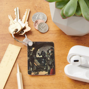 Porte-clés Des astronautes de science-fiction vintages sur un