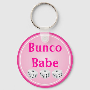 Porte-clés dés avec cercle rose personnalisable