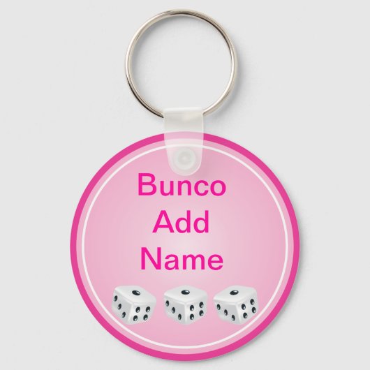 Porte-clés dés avec cercle rose personnalisable (Recto)