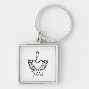 Porte-clés Des Mains De Squelette Qui Font Un Coeur