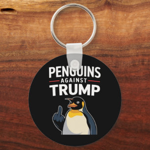 Porte-clés Des palmes de pingouin contre Trump