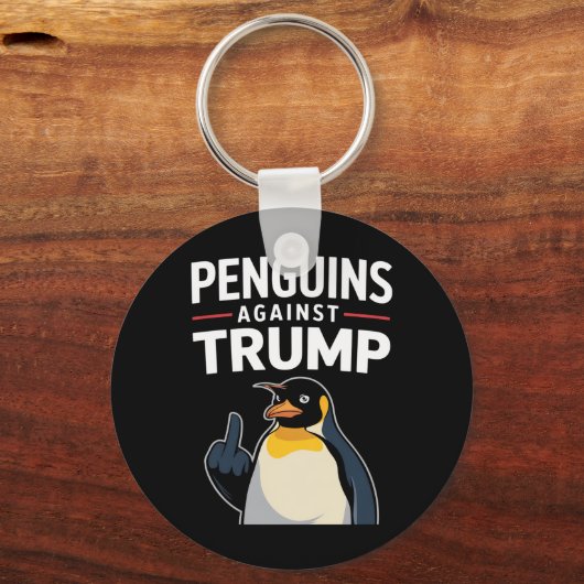 Porte-clés Des palmes de pingouin contre Trump (Recto)