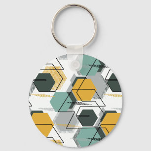 Porte-clés Des peignes de miel. motif géométrique Abstrait.1