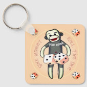 Porte-clés Dés Singe Chaussette (Recto)