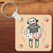 Porte-clés Dés Singe Chaussette (Recto)