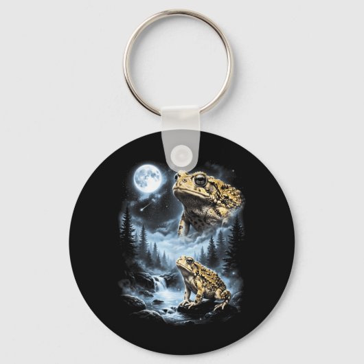 Porte-clés Desert Rain Frog Howling At Moon 90s Retro (Recto)