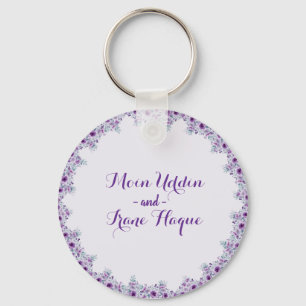Porte-clés Désherbage de fleurs violettes élégantes