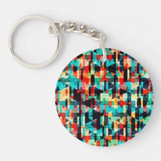 Porte-clés Design abstrait coloré (Devant)