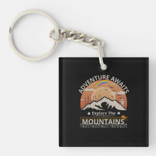 Porte-clés Design "Adventure Await-Explore the mountain"