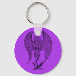 Porte-clés Design Angel noir et violet