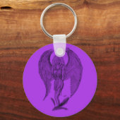 Porte-clés Design Angel noir et violet (Recto)