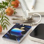 Porte-clés ✨ Design Apple Métallisé Pour Accessoires de Clés (Devant droit)