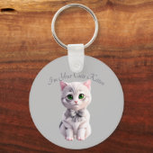 Porte-clés Design avec chaton gris mignon (Recto)