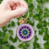 Porte-clés Design bleu fractal naturel (Main)