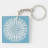 Porte-clés Design boho bleu et turquoise moderne (Dos)