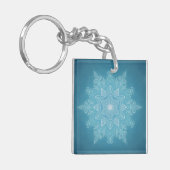 Porte-clés Design boho bleu et turquoise moderne (Devant gauche)