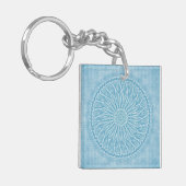 Porte-clés Design boho bleu et turquoise moderne (Devant gauche)