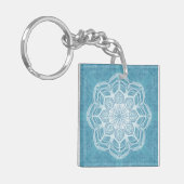 Porte-clés Design boho bleu et turquoise moderne (Devant gauche)