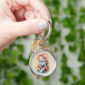 Porte-clés Design Chat Cute Dans Le Style Traditionnel Néo (main)