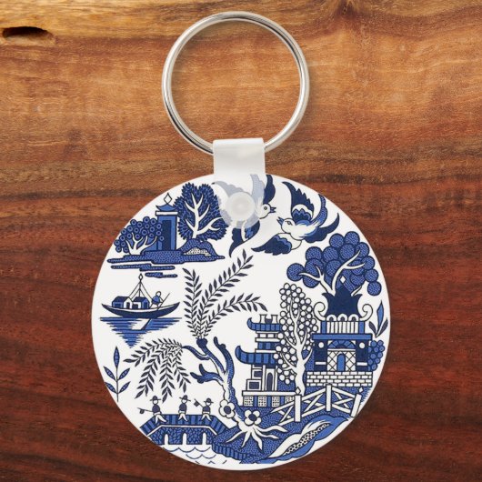 Porte-clés Design classique de saule bleu (Recto)