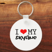 Porte-clés Design classique "I Love My Skyline" (Recto)