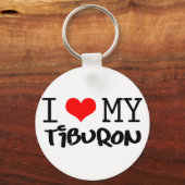 Porte-clés Design classique "I Love My Tiburon" (Recto)