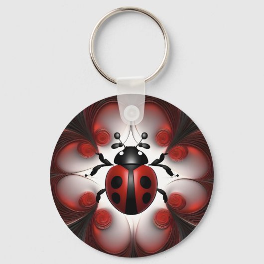 Porte-clés Design d'art Abstrait Ladybug, (Recto)