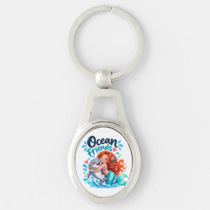 Porte-clés design dauphin amis de l'océan sirène m