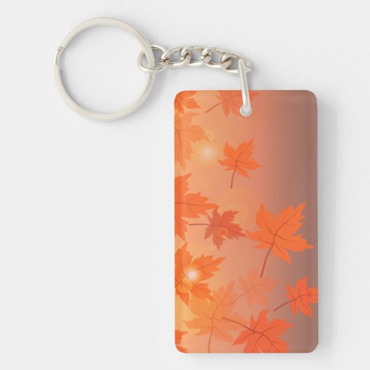 Porte-clés Design d'automne avec feuilles d'érable et effet b (Devant)