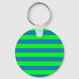 Porte-clés Design de bandes bleues et vertes