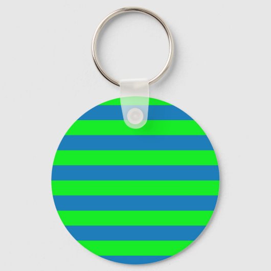 Porte-clés Design de bandes bleues et vertes (Recto)