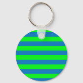 Porte-clés Design de bandes bleues et vertes (Verso)