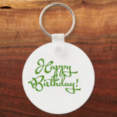 Porte-clés design de calligraphie d'anniversaire heureux (Recto)